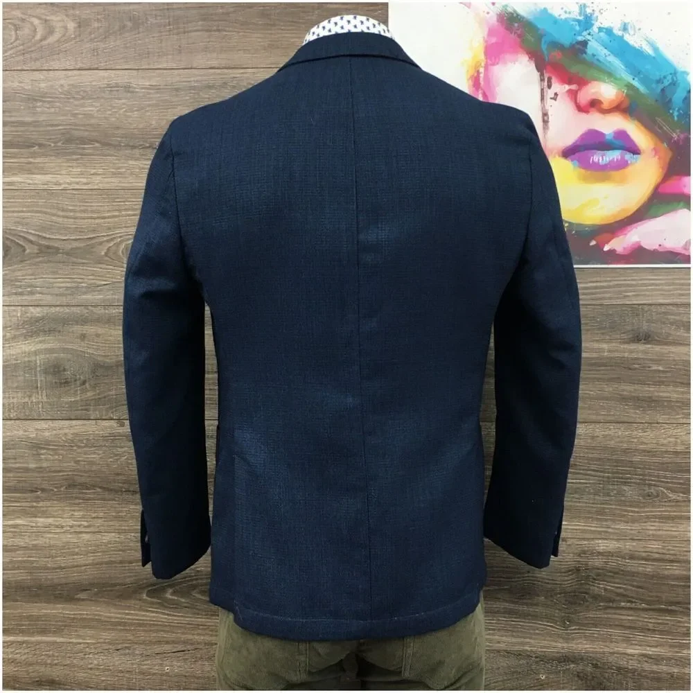 VINCE CAMUTO‎ Mens Blazer Sport Coat Casual Jacket Size 42L Blue Wool Suit